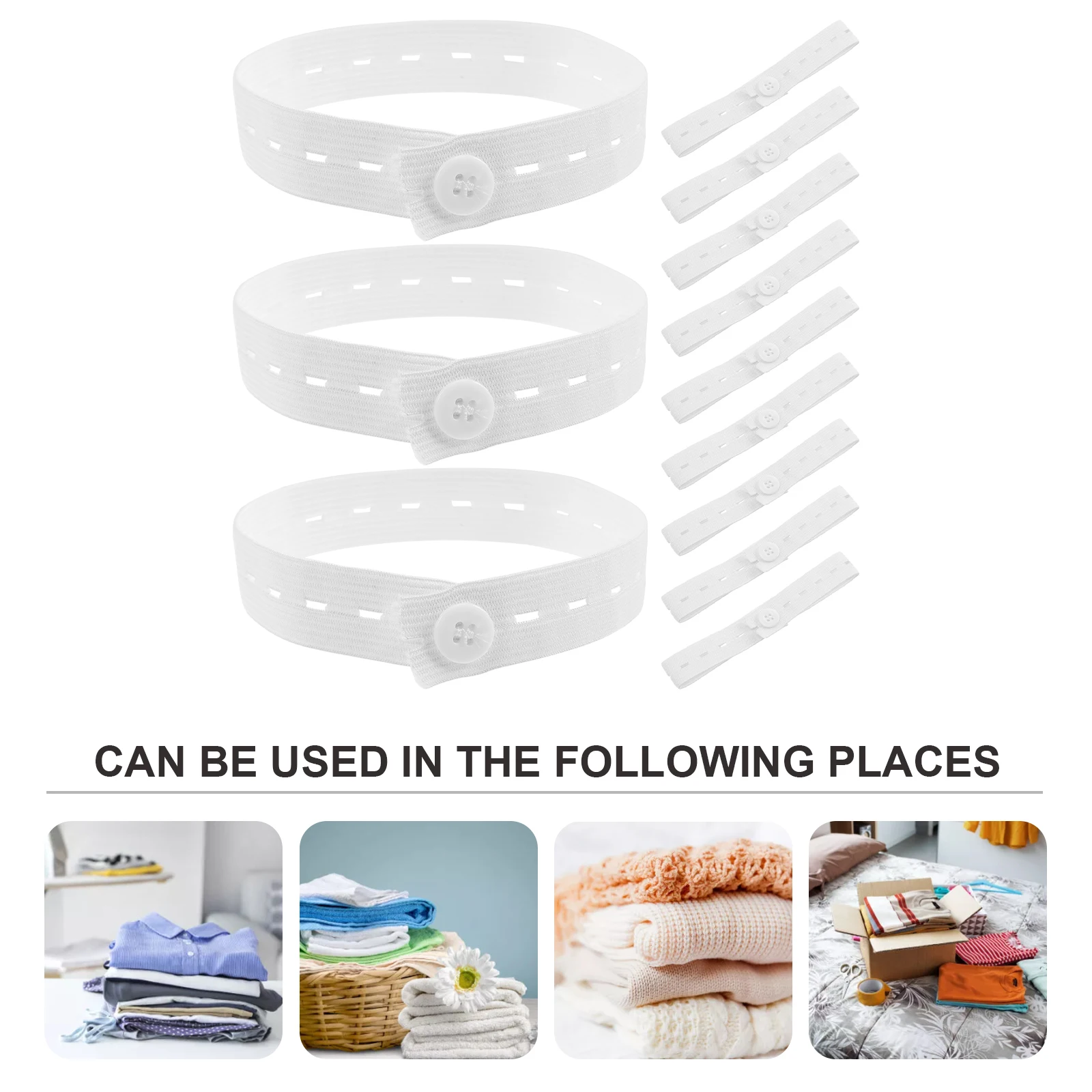 

20Pcs Clothes Storage Straps Elastic Bands Roll-Up Clothing Organizer for Travel Closet Dormitory