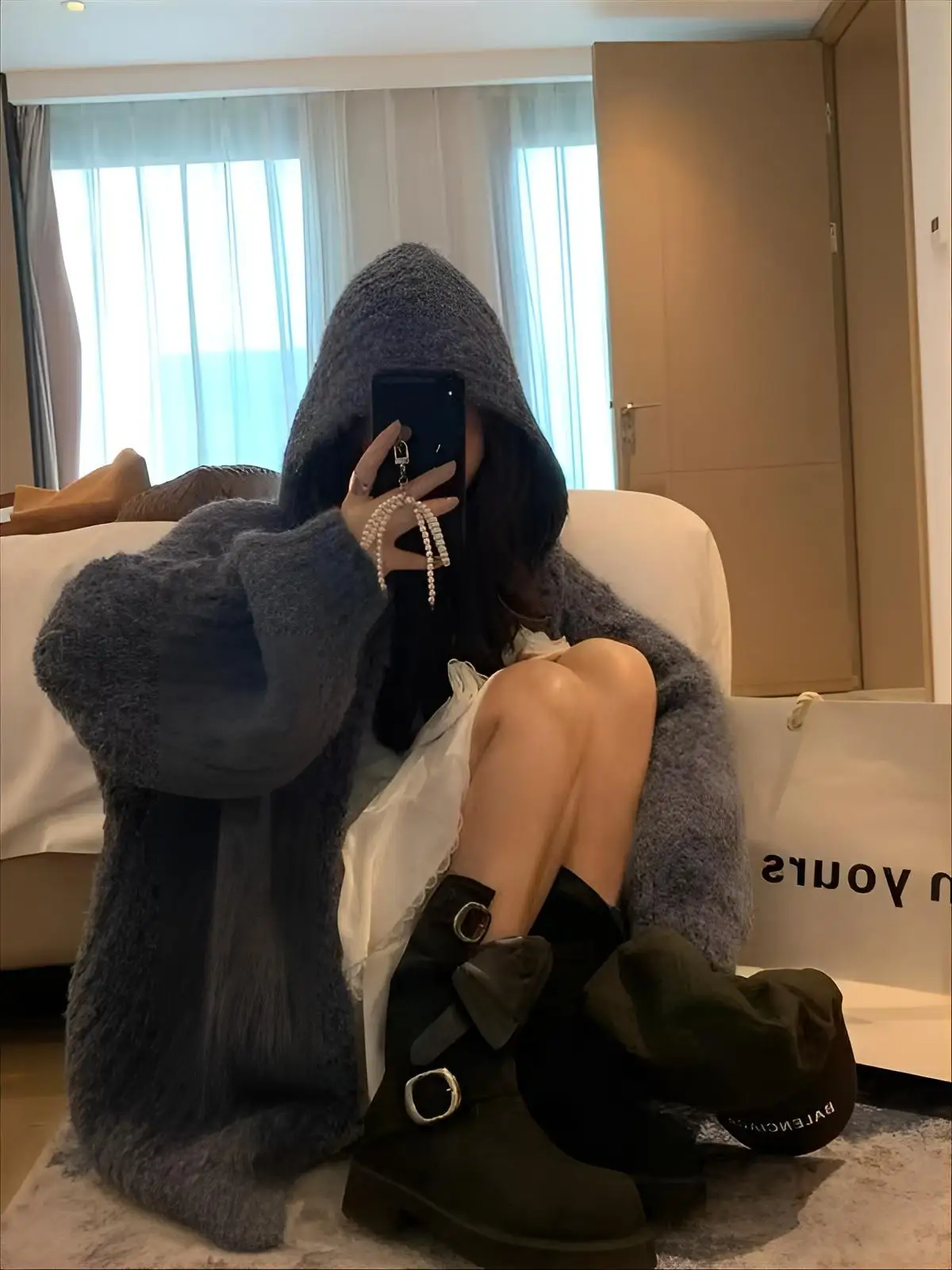 

Удлиненные черные женские зимние кардиганы в стиле бохо с узлами и вставками, утепленные, на пуговицах, с меховой отделкой и бантом, повседневные