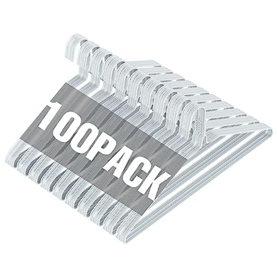 

Металлические вешалки для одежды оптом, 100 штук, для стандартных размеров костюмов, пальто, рубашек, брюк, юбок, экономия места, нескользящие, 16 дюймов, 12 калибр