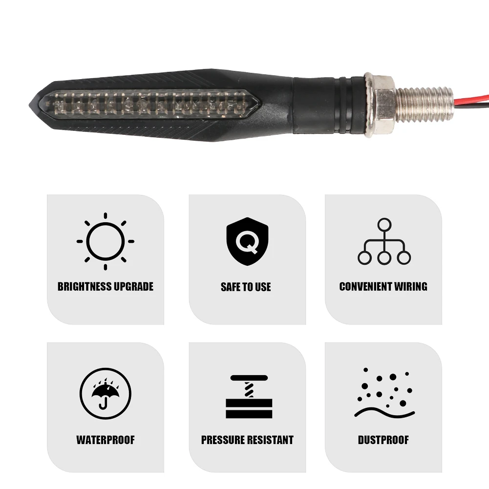2 szt. Kierunkowskazów motocyklowych kierunkowskazów kierunkowskazów z sekwencyjnym bursztynem