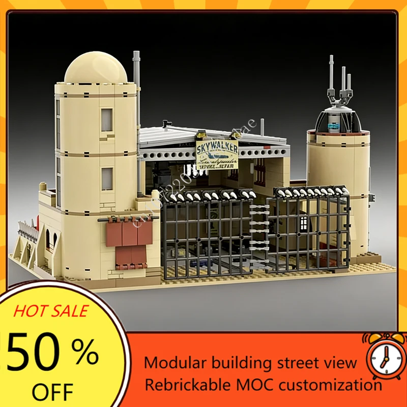 Custom 1441PCS MOC Space Battle Puzzle - the Eisley Landspeeder Workshop Model DIY Creative Assembly Toy for Technicians