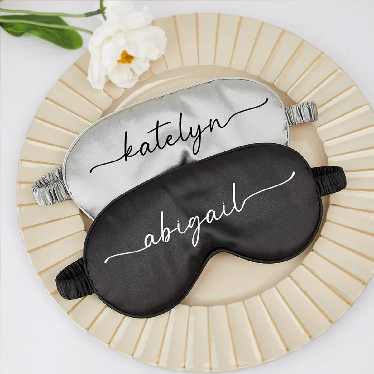 Personalized Sleep Eye Mask with Gift Bag Bridesmaid Eye Mask for Mother\'s Day Birthday Wedding Favors Customized Monogram Name