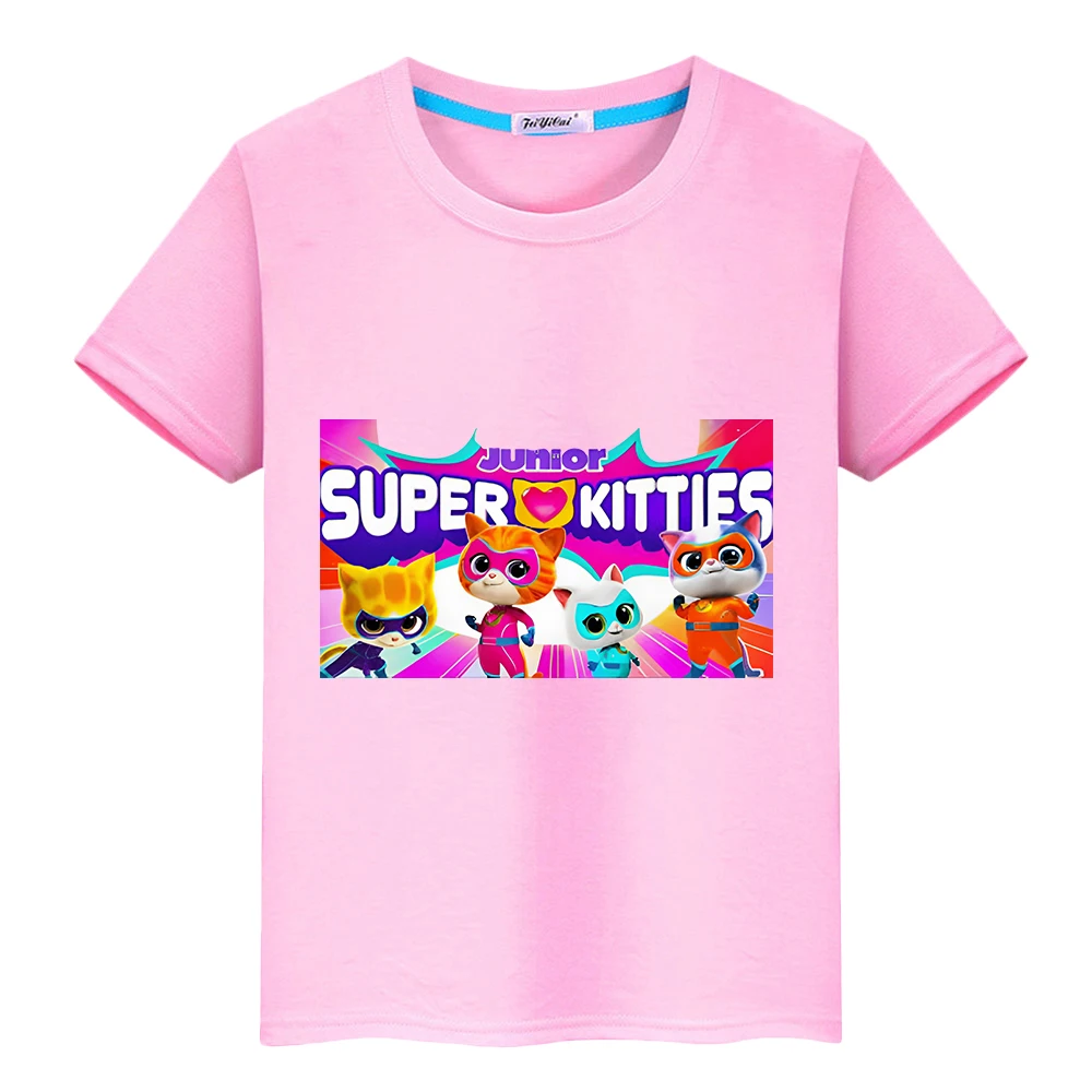 Superpoesjes 100% Katoenen T-Shirt Print Pride Tshirt Jongens Cartoon Korte Tops Zomer Anime Tees Y 2K Een Stuk Kinderkleding Meisjes