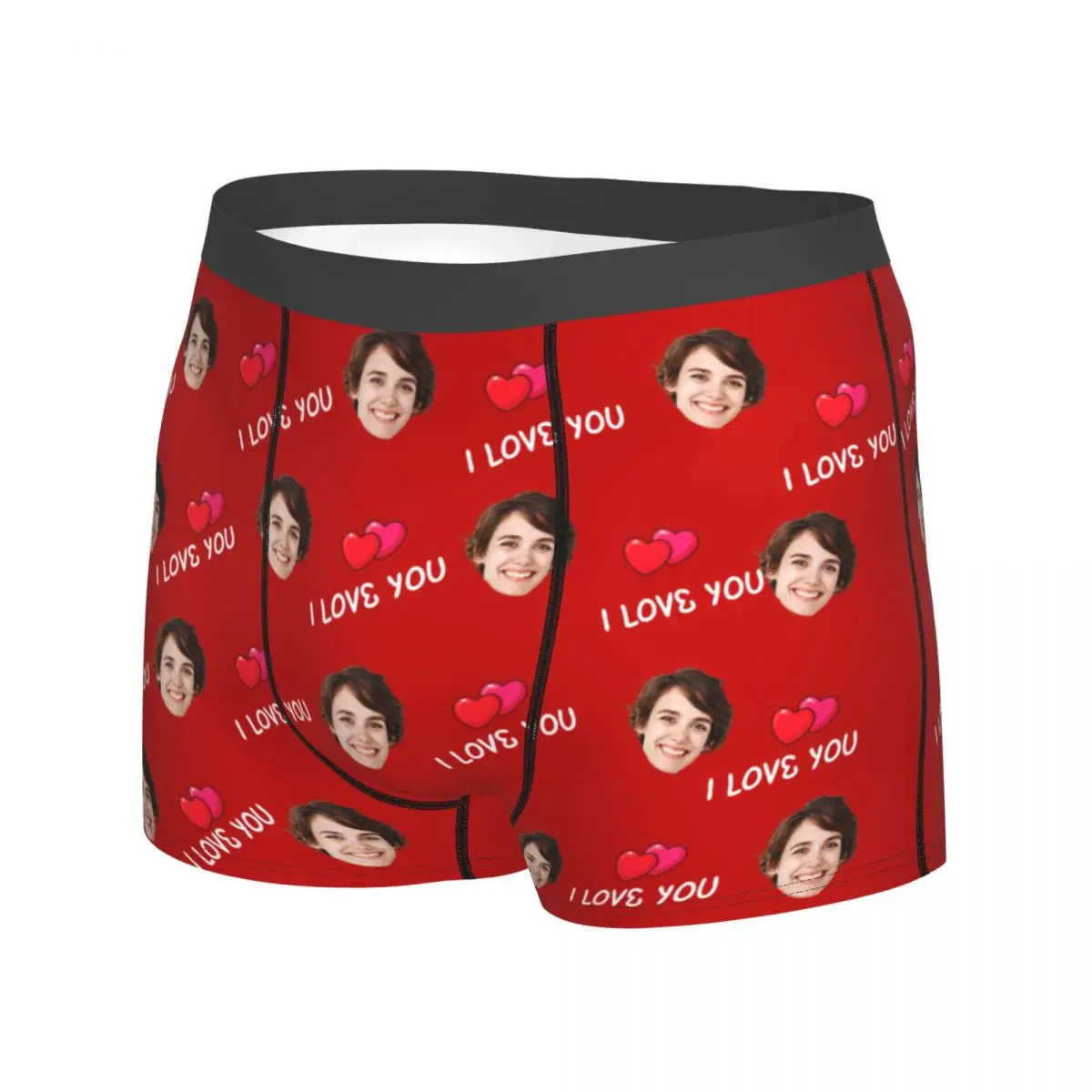 Personalized Face Boxer Briefs Underwear with Text Custom Boyfriend Gift FOr Him Christmas Gifts Valentine's Day