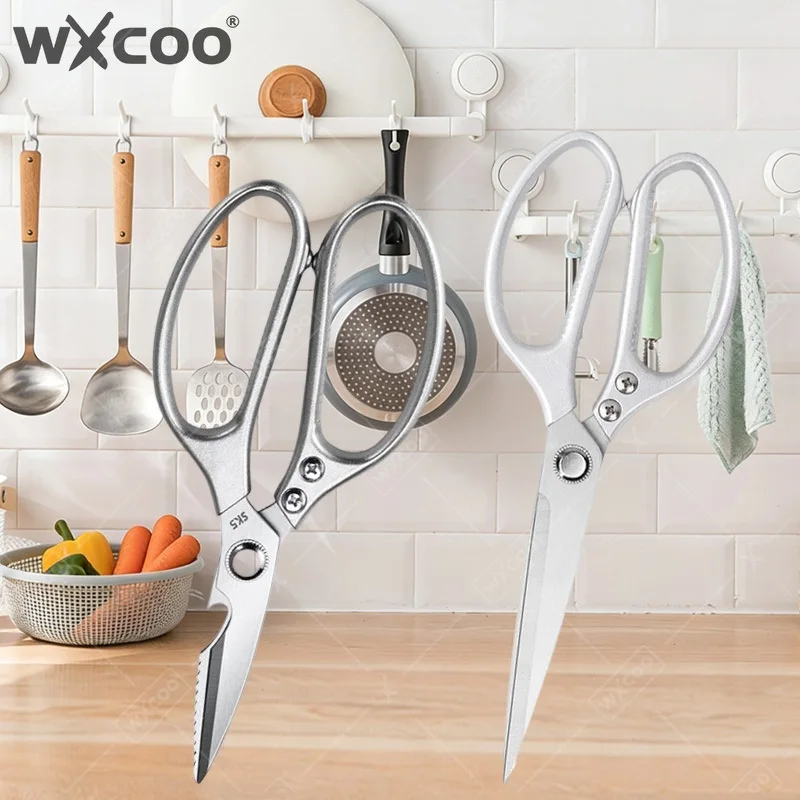 WXCOO Hühnerknochen-Schere Multifunktionale Lebensmittelschere Küchen-Edelstahlmesser zum Schneiden von Fisch und Fleisch