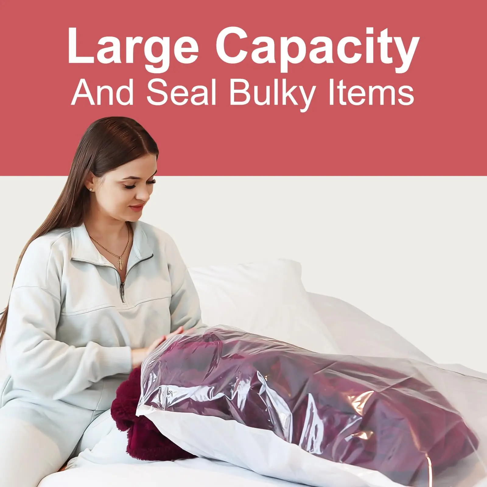 Vacuum Storage Bags Set With Pump Sealed For Clothing, Comforters, Blankets, Bedding Home Packing Organizers