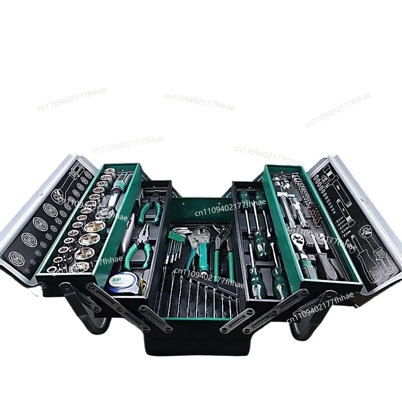 85 Pieces, Three-layer Toolbox Set, Sleeve, Wrench Set, Special Set for Auto Repair and Repair