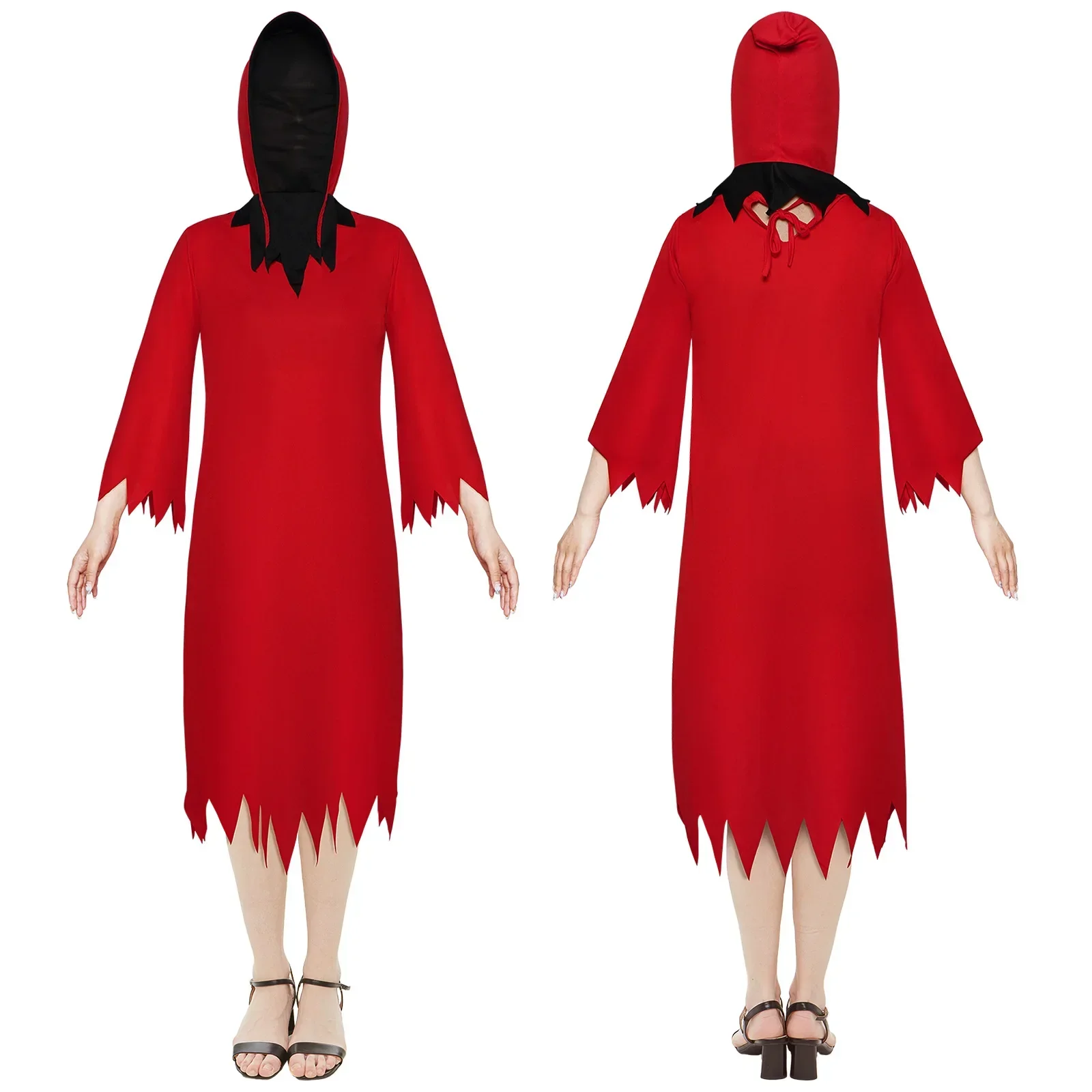 

Scarlet Devil Cosplay Costume Jumpsuit Adult Unisex Red Death Robe Monster Cloak Demon Suit Halloween Carnival Outfits