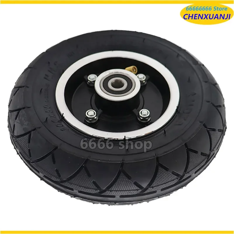 200x50 Wheelchair Wheels Tyre 8x2 Inch Pneumatic Tire with Alloy Wheel Hub Axle for Gas Scooter Electric Scooter Vehicle