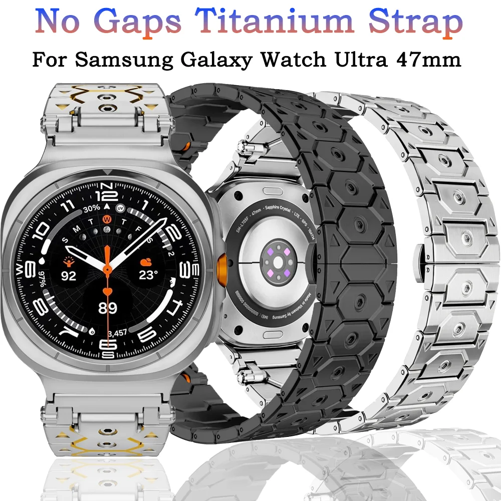 

No Gaps Titanium Strap for Samsung Galaxy Watch Ultra 47mm Luxury Stainless Steel Comfortable Bracelet Band Watch 7 Ultra Belt