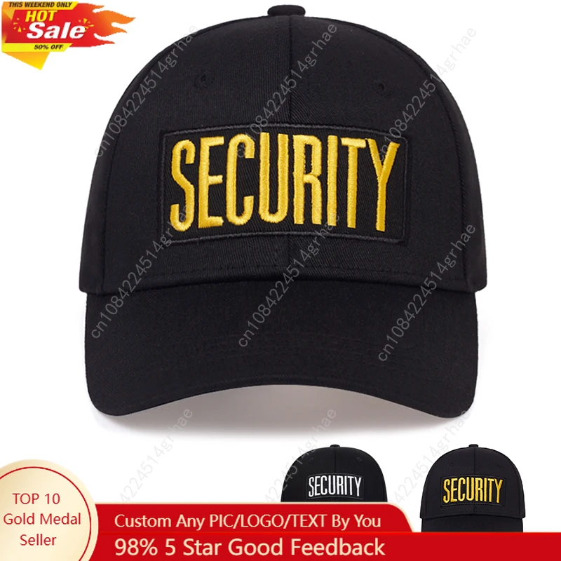 Unisex SECURITY Letter Embroidery Baseball Caps Spring And Autumn Outdoor Adjustable Casual Hats Sunscreen Hat