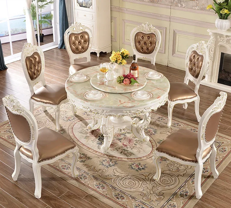 Luxury dining room furniture solid wood Dining Tables with 8 to 10 Seater Chairs