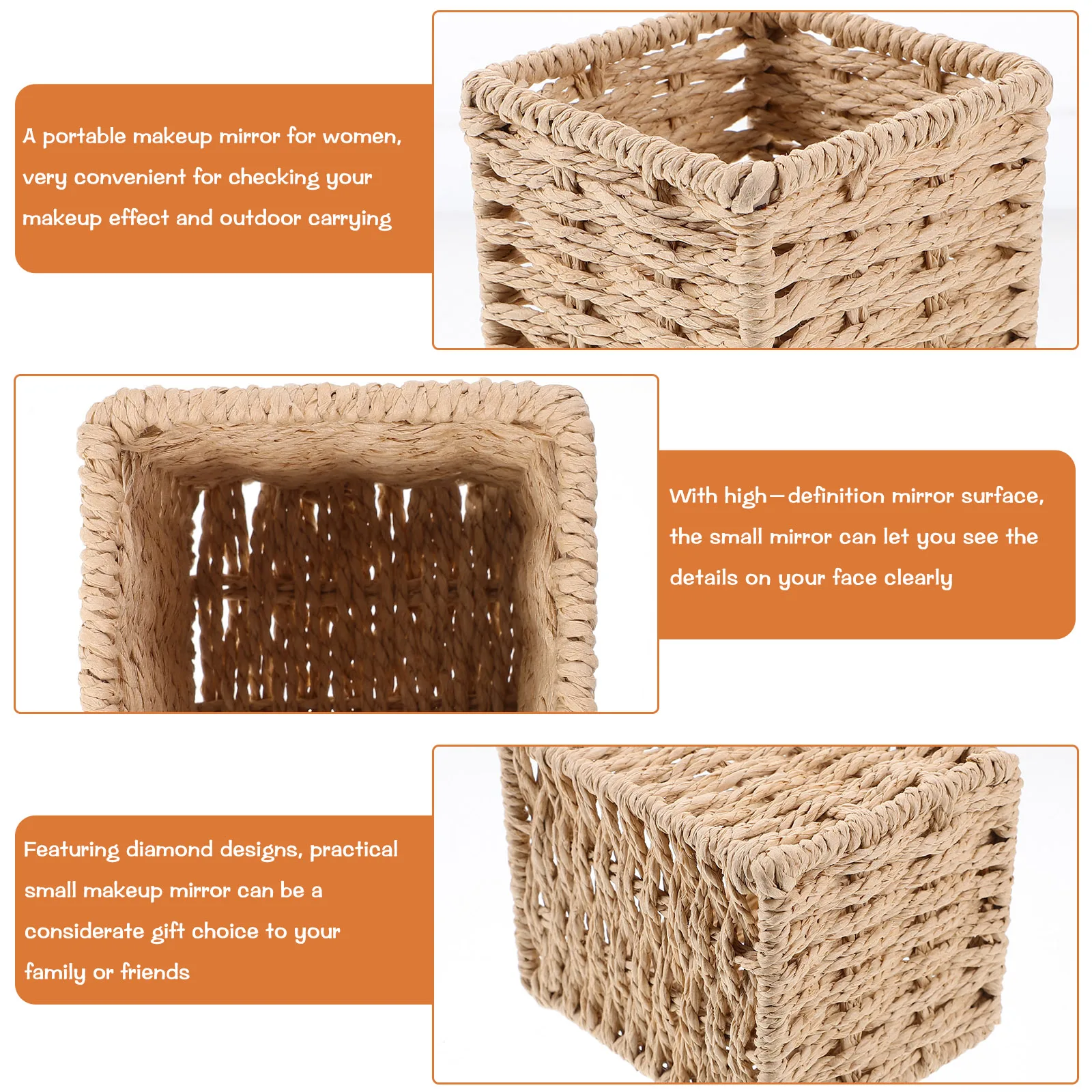 

Paper Rope Pen Holder Beige Small Size Desk Organizer Pencil Cup Storage Woven Tray Simple Practical Vertical