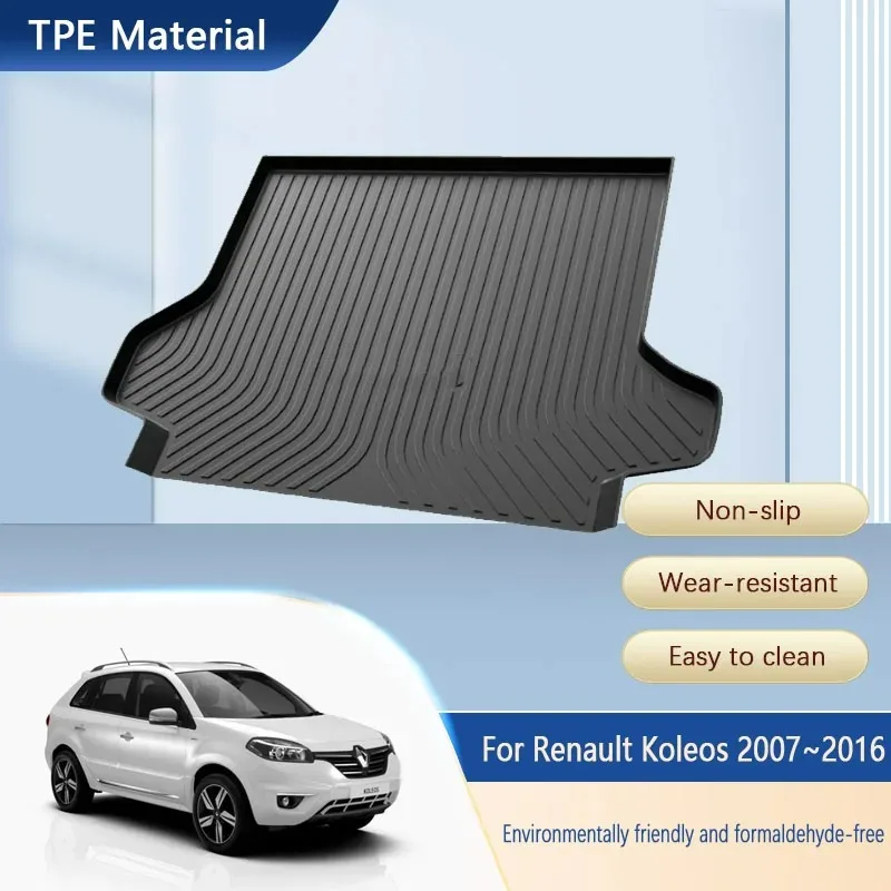 Car Trunk Mats For Renault Koleos Samsung QM5 HY 2007~2016 Anti-slip TPE Trunk Storage Pads Boot Carpets Auto Accessories Covers