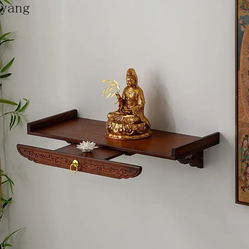 LTT wall-mounted shrine rack God of Wealth placed cabinet household table
