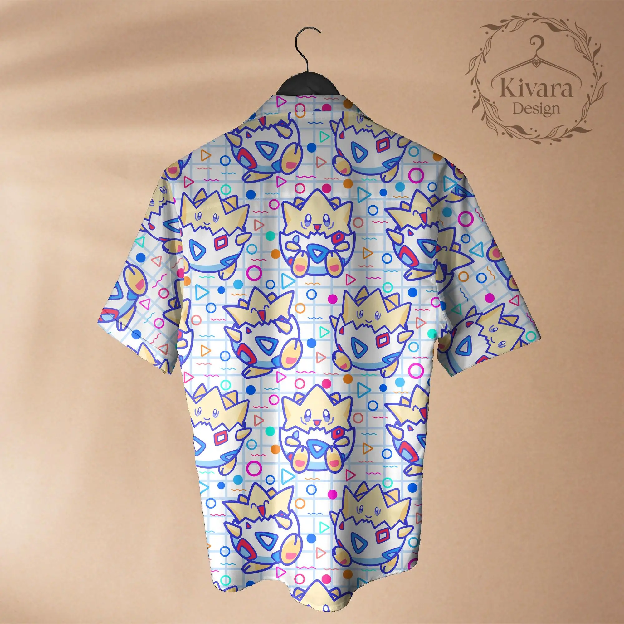 Pokémon Togepi Hawaiian Shirt Togepi Anime graphic Vacation Apparel Summer Men's T-Shirt Children's Clothing Tee Y2k Woman ﻿ view 3