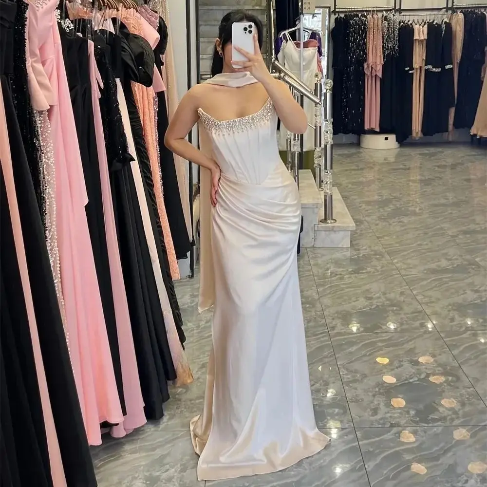 Różowe sukienki na studniówkę z koralikami, unisex, dżersejowe, retro, formalne, długie, szyte na miarę, na specjalne okazje, suknie wieczorowe, Dubaj, Arabia Saudyjska, personalizowane.