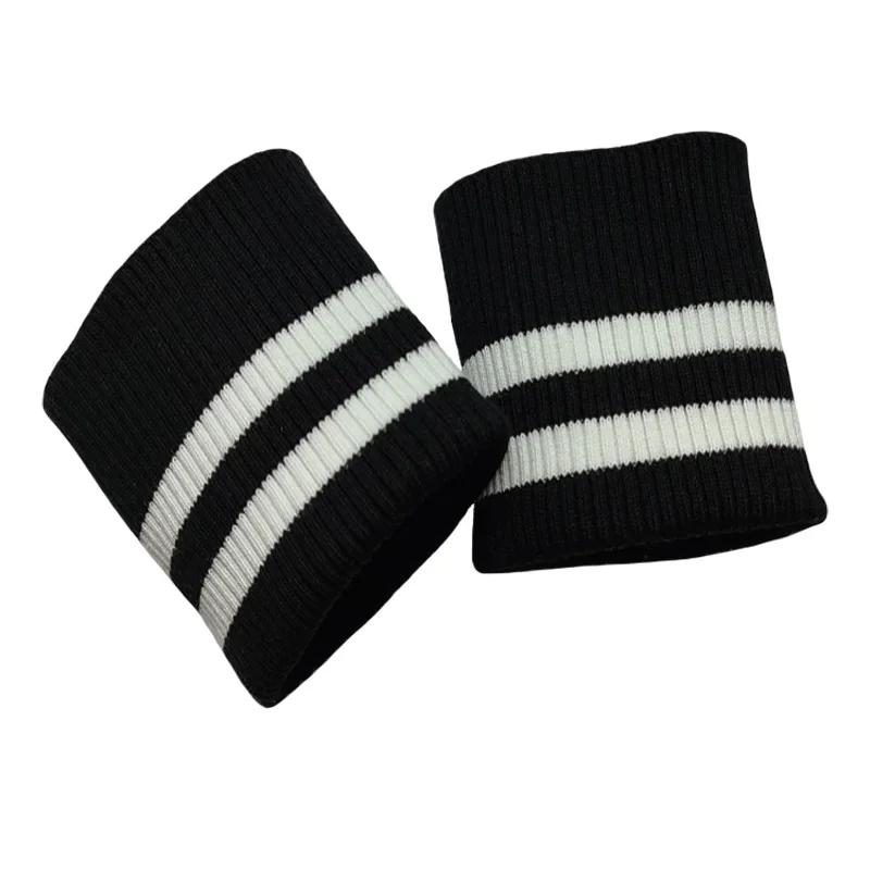 Striped Rib Cuff Fabric Thick Rib Cotton Good Elastic For Autumn Winter Clothing Coat Hoodies Sportswear Sleeve Cuff 2Pcs