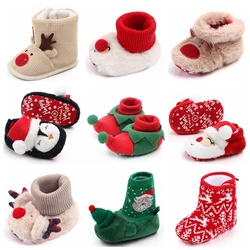 Winter Christmas Shoes Baby Prewalking Soft Cotton Cute Design Warm and Comfortable for Toddler Kids Party Shoes 2024 NewFashion