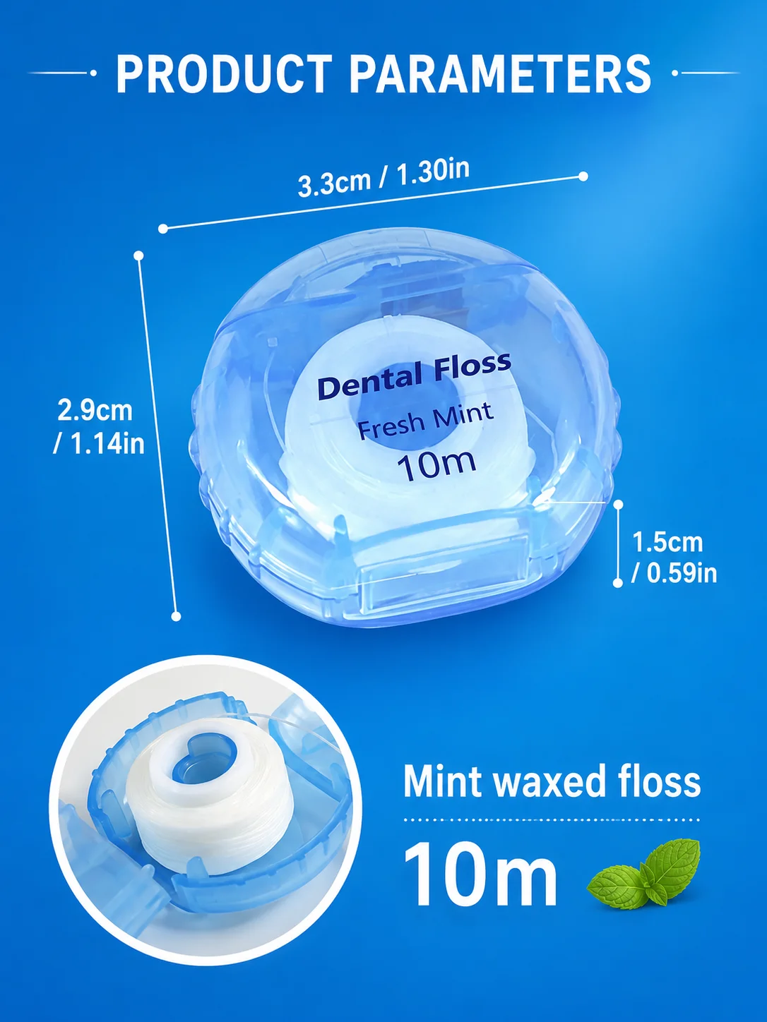 One Set 7 Color Mini Floss Rolls Lightweight Pocket Size Teeth Cleaning Floss for Home Outdoor Daily Use