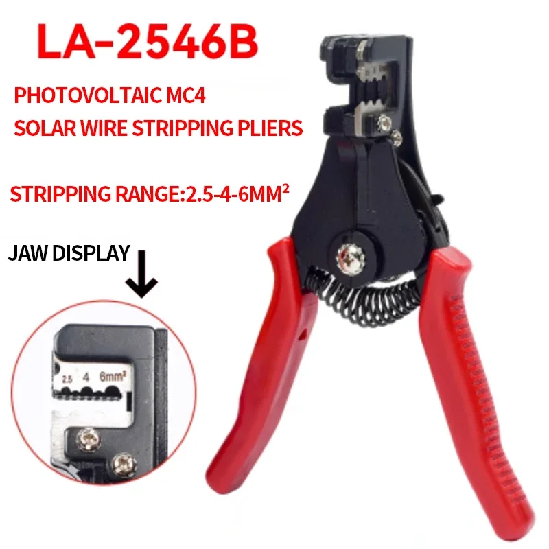 Solar Panel PV Cable Crimping Tool Kit for AWG14-10 2.5/4/6mm² with Stripper,Cutter,Solar Spanner and Solar Connectors