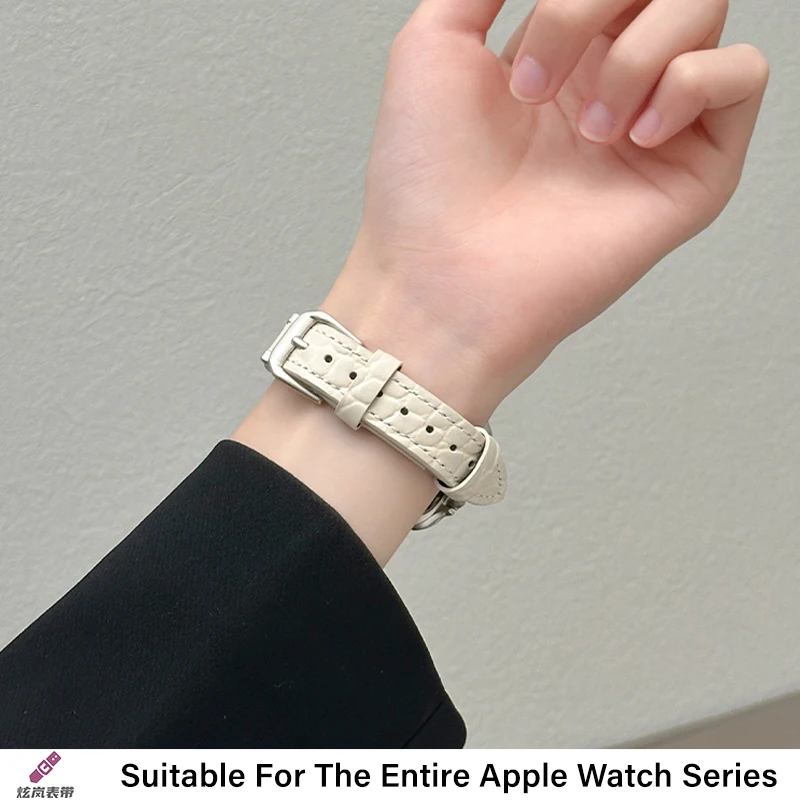 สายหนังปิดทองรูปทรงสามดาวเข้ากันได้กับ 38/40/41/42/44/45/46/49 มม. เข้ากันได้กับสาย Apple Watch Ultra/Se10/9/8