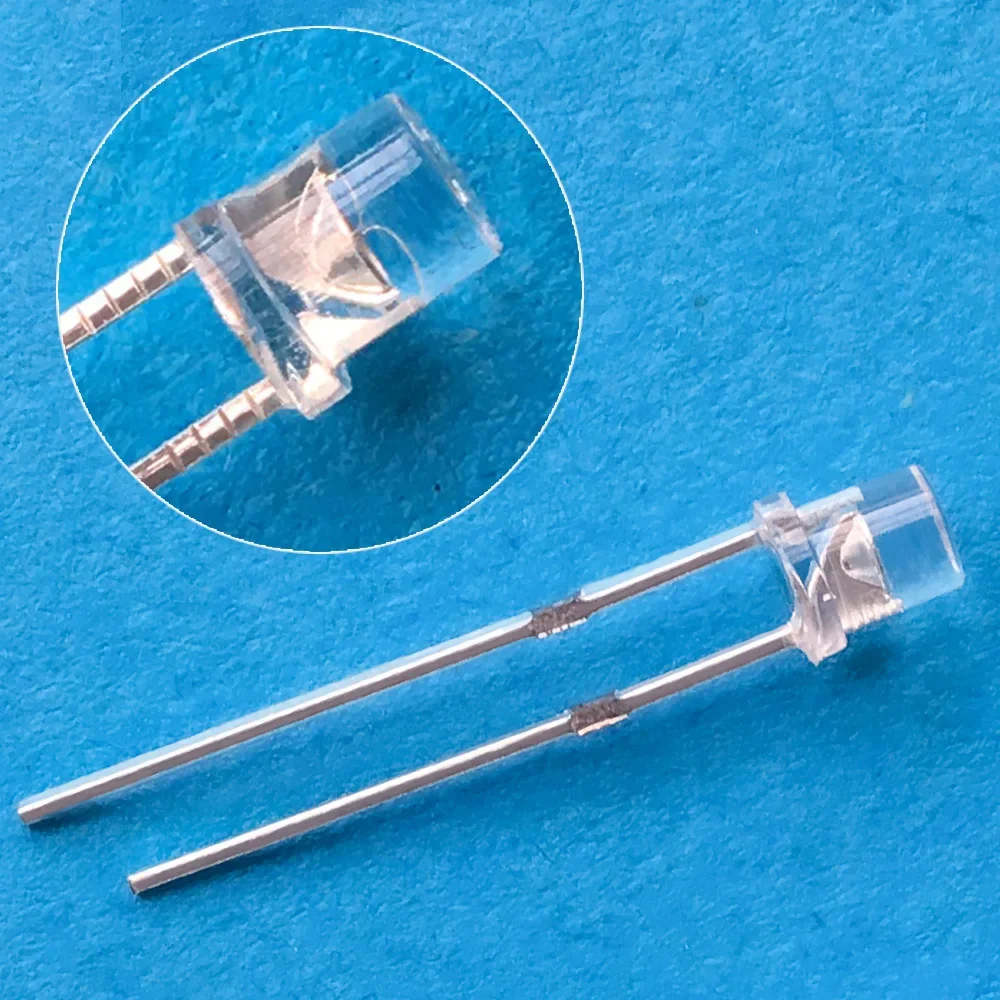 Ampoule à diode LED F3 ultra lumineuse, 100 pièces, 3mm, tête plate, blanc, rouge, bleu, orange, UV, rose, grand angle, lampe électroluminescente