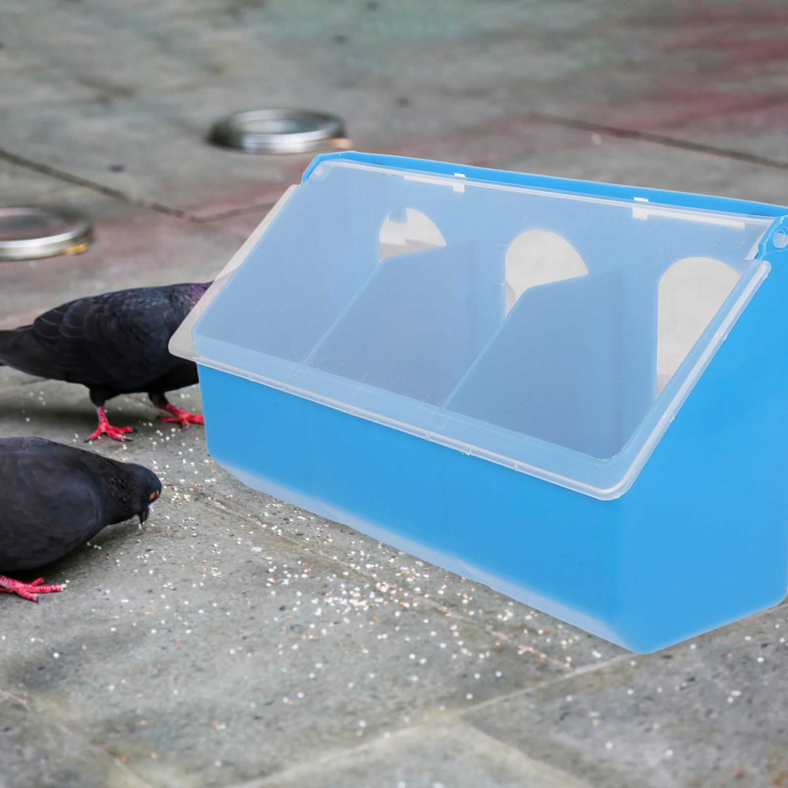 Hangable Bird Feeder Pigeon Feeder Multi-grid Pigeon Food Storage Box Bird Cage Hanging Feeder Pigeon Water Bowl Bird Cage