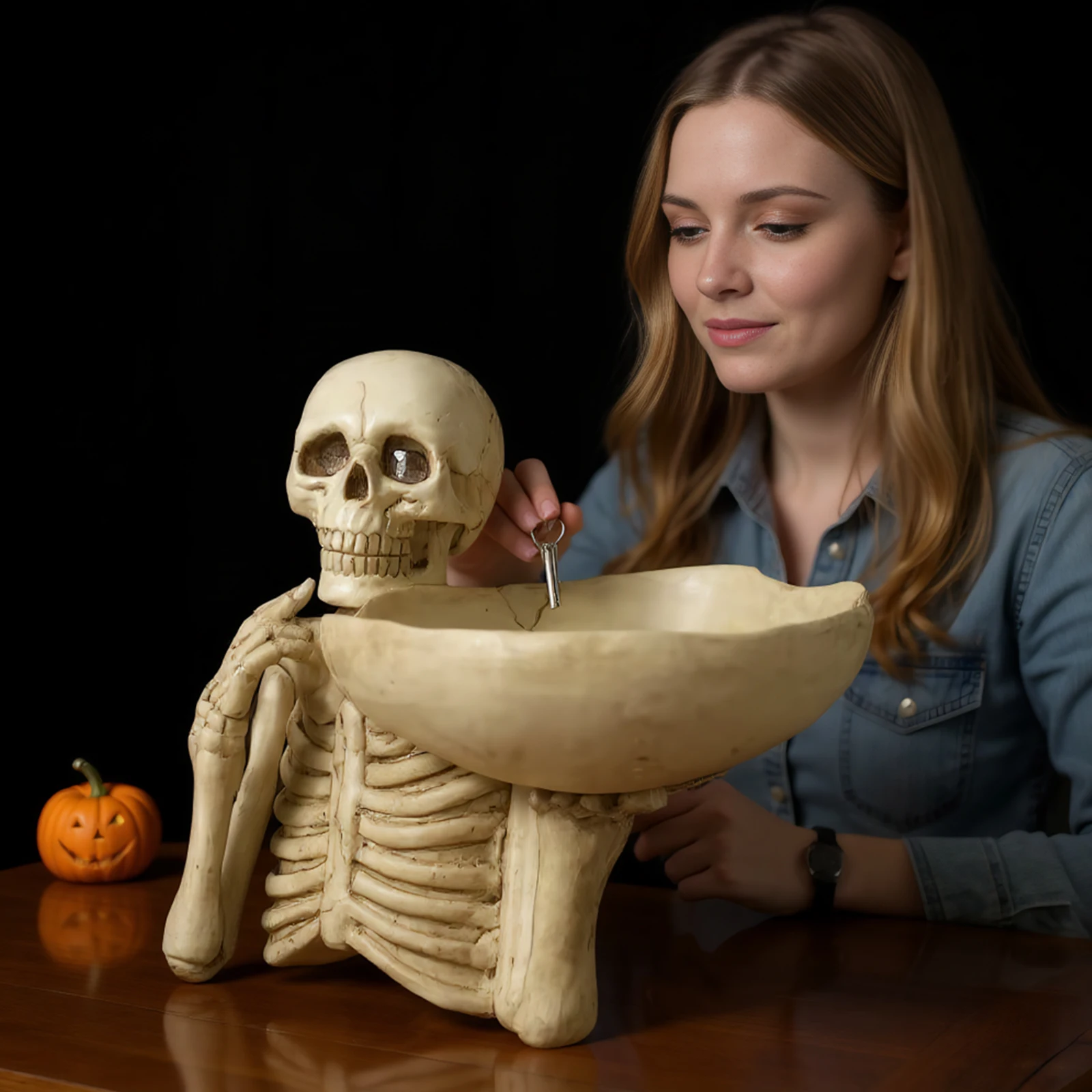 

Halloween Skull Snack Storage Tray Punk Candy Holder Food Display Bowl for Home Tabletop Party Bar Tray