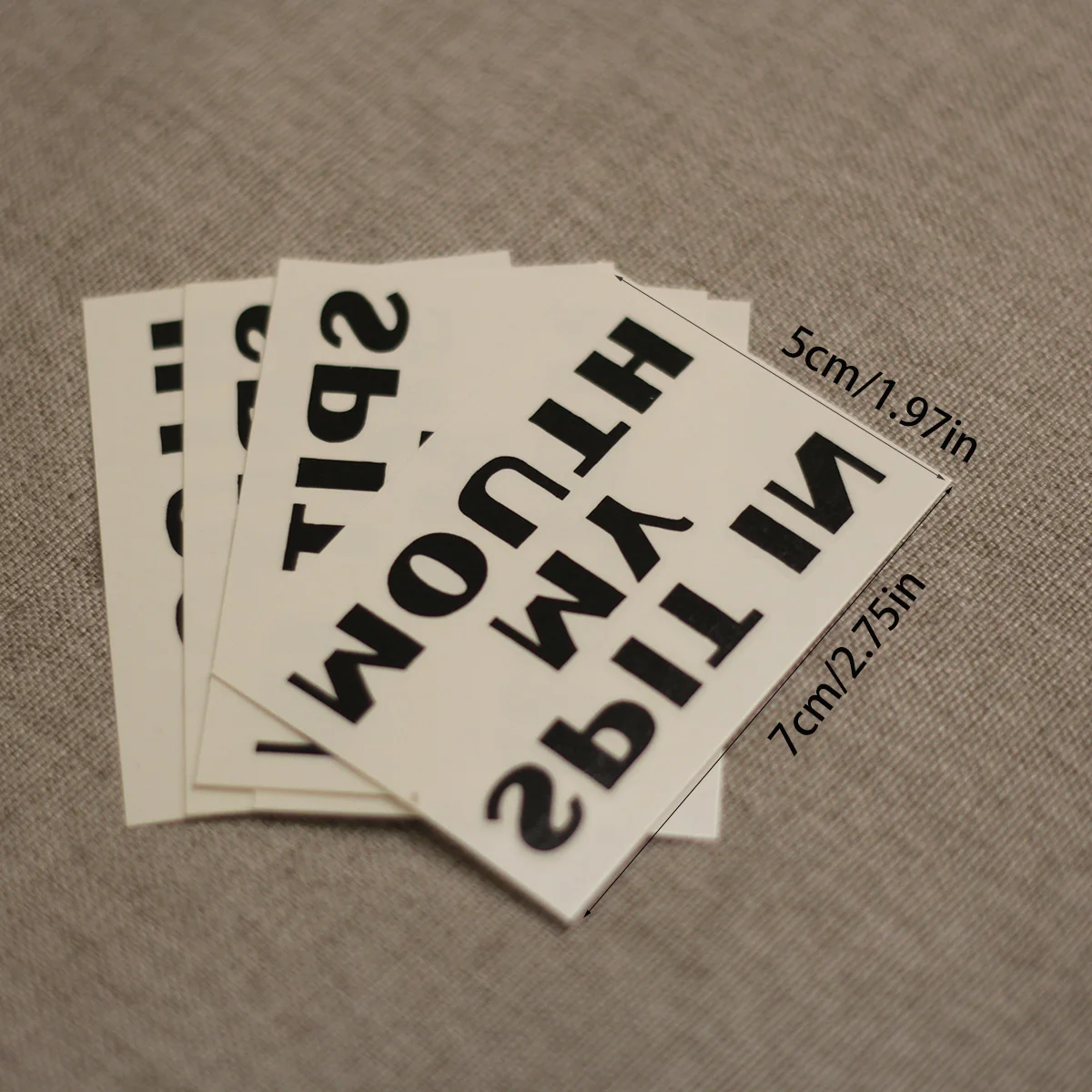 5 Sheets/Pack,Mirror Reverse Letter Temporary Tattoo Stickers, Minimal Hidden Text Fake Body Tattoos
