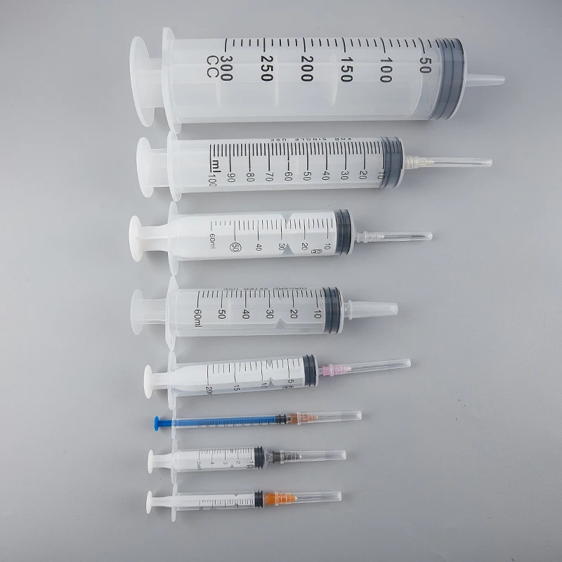 1-300ml Disposable Plastic Veterinary Syringe With Needles For Pet Laboratory Dedicated Individually Packaged Refill Measurement