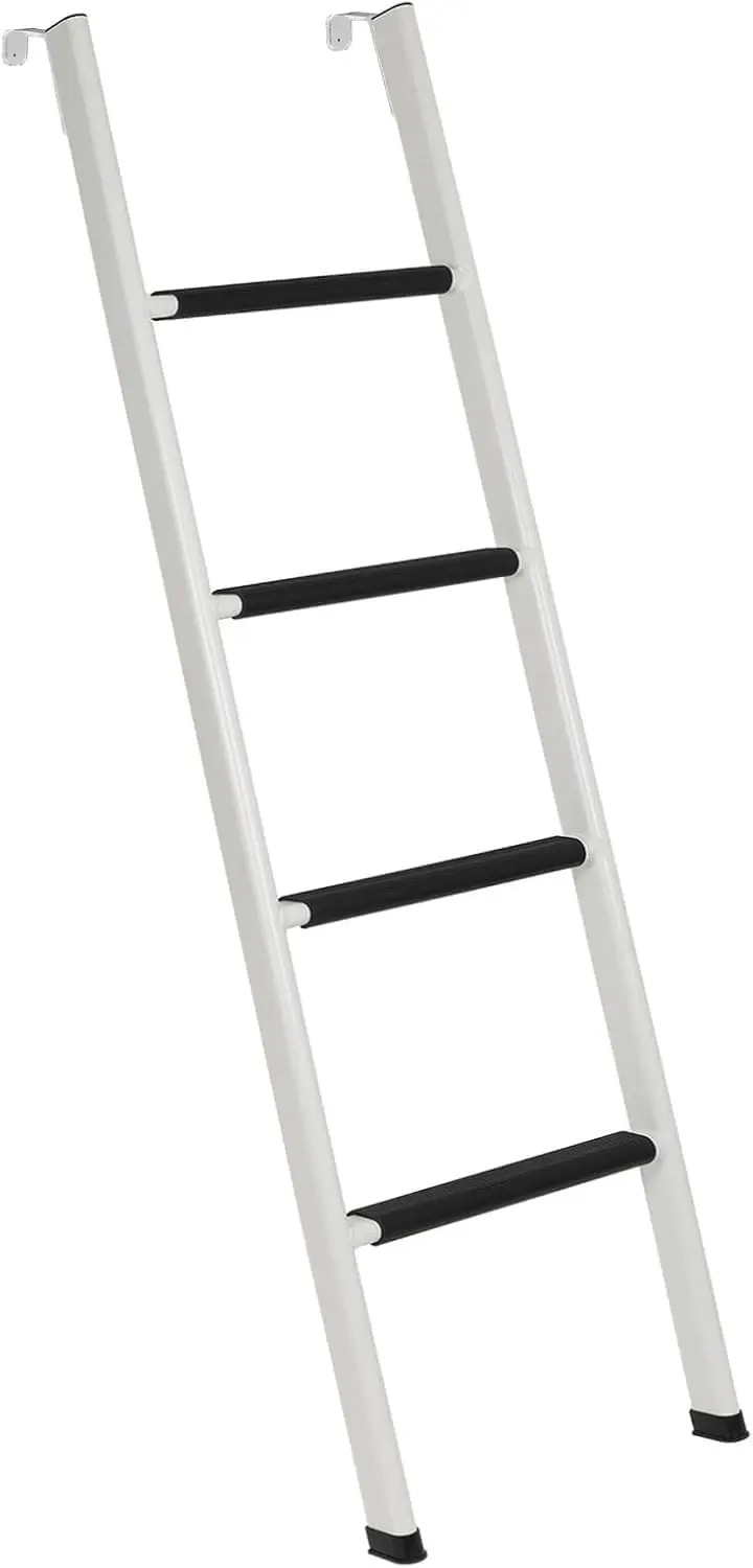 

Heavy Duty RV Bunk Ladder, 52in Steel with Anti-Slip Rubber Pads and Hooks - White