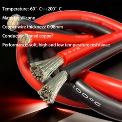 18 6AWG Silicone Electric Cable Flexible 16 14 11 10 9 8 AWG 50mm2 70mm2 95mm2 120mm2 Silicone Wire Tinned Copper Wire 200℃