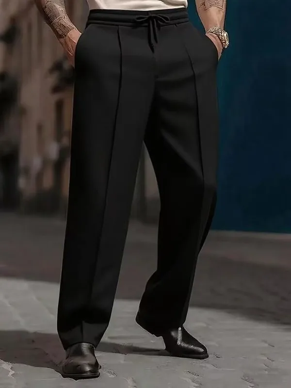 Hot selling Spring and Autumn men's fashionable casual solid color pants, loose tight rope straight leg pants