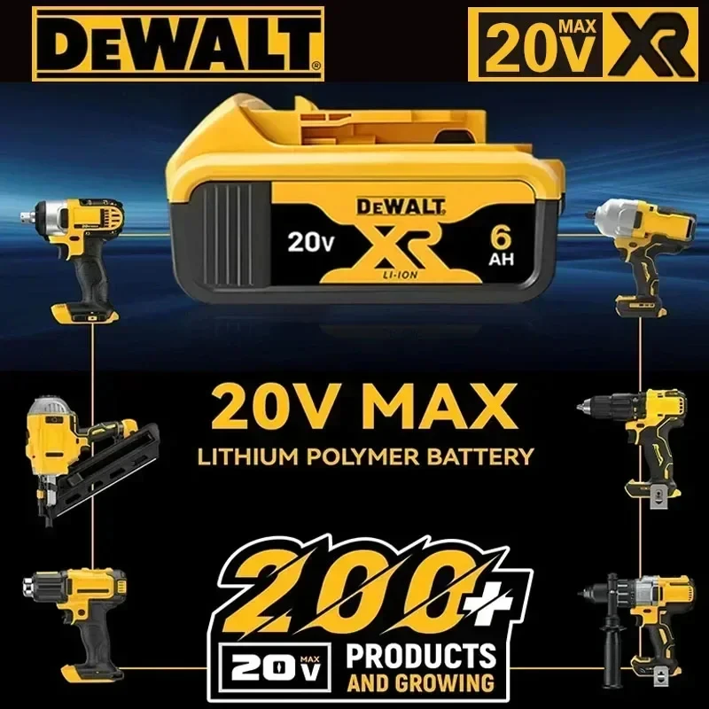 Оригинальный аккумулятор DEWALT 20 В, 5 Ач, 6 Ач, DCB205 DCB206, аккумулятор для электроинструментов 20 В MAX для литий-ионного аккумулятора DCB200 DCB184