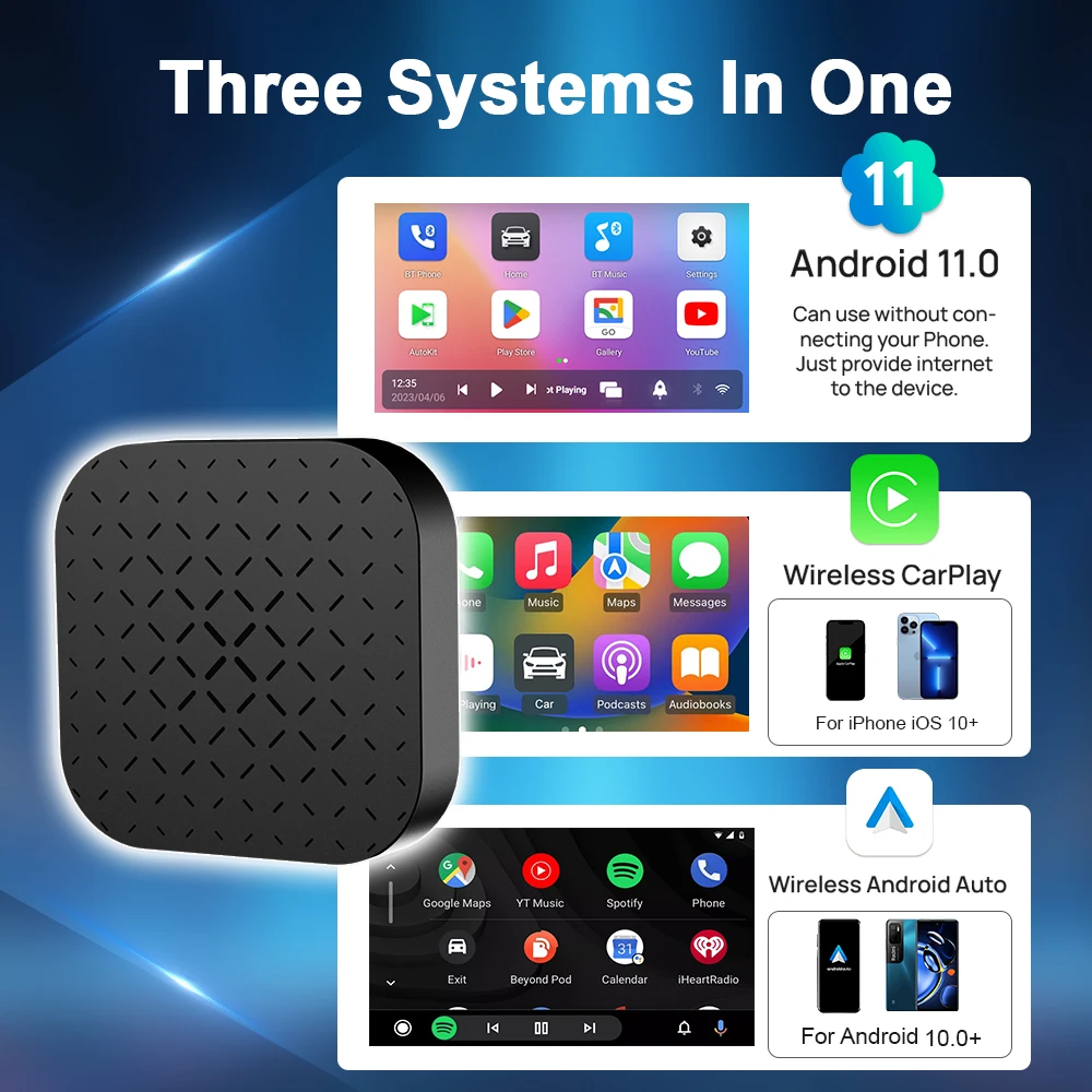 CarlinKit CarPlay Ai Box Android 11 Wireless CarPlay Android Auto TV Box QCM2290 Multimedia Video Streaming Box WiFi Connection