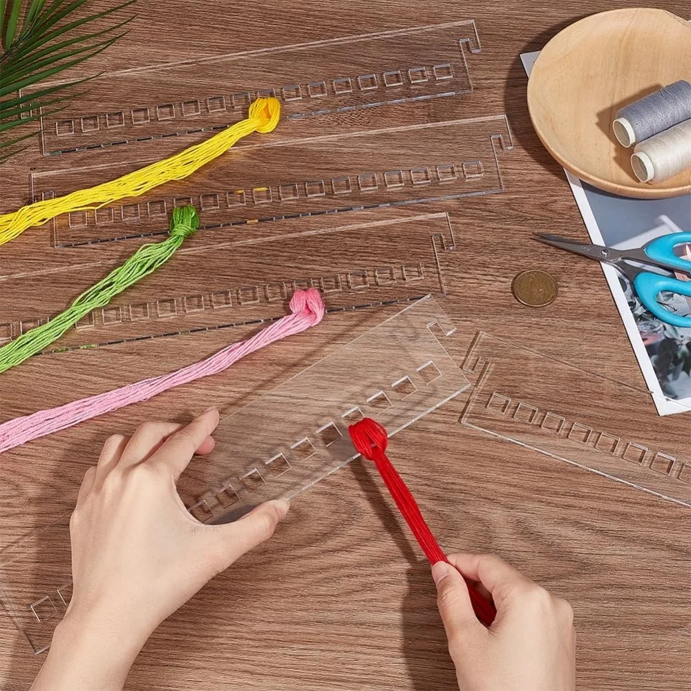 16 Positions Floss Organizer 5pcs Thread Holder Card for Cross Stitch Rectangle Floss Bobbin Acrylic Thread making kit view 4