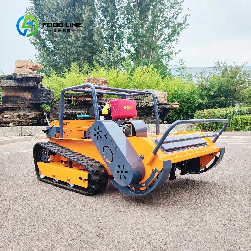 Industrial Remote Control Flail Lawn Mower 24V Self-propelled Powered 12HP 4-Stroke All Terrain Customized