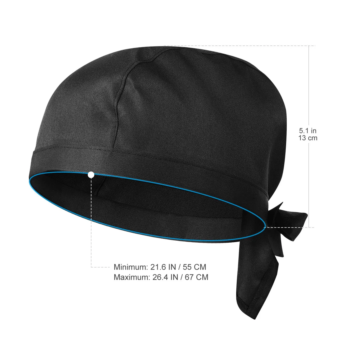 Pirate Chef Hat Adjustable Ribbon Catering Cap for Men Women One Size Fits Most Adults Soft Polyester Uniform Restaurant Bbq