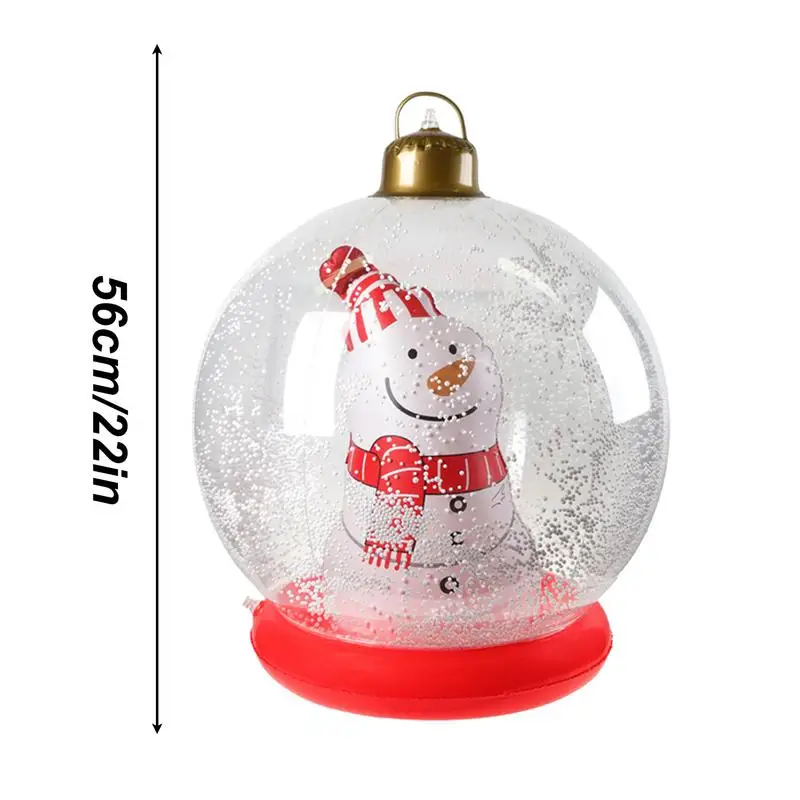 Aufblasbare Weihnachtskugeln für den Außenbereich, Schneemann-Ballon, 55,9 cm, großes PVC, weihnachtlich dekoriertes Kugelornament außerhalb des Weihnachtsschlages