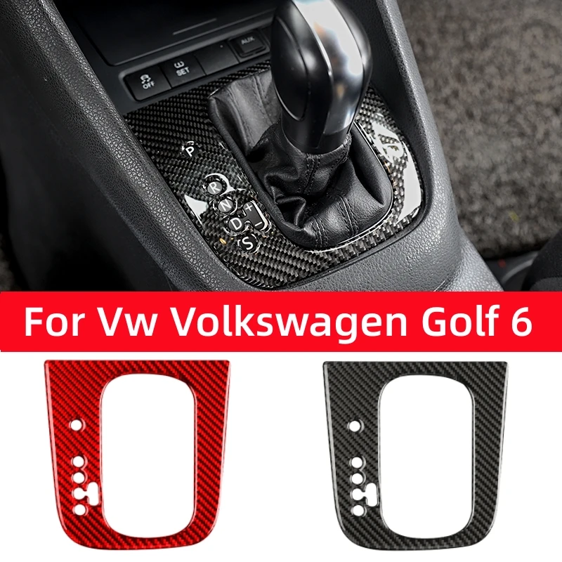 For Volkswagen Golf 6 Gti R MK6 2008-2012 Carbon Fiber Interior Auto Gear Shift Panel Cover Frame Trim Sticker Car Accessories