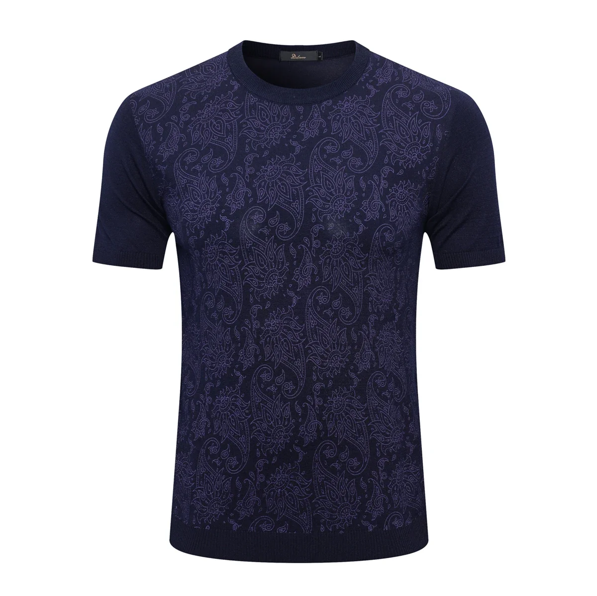 

OECHSLI T-shirt Silk 2025 New Men's short Sleeve Breathable Elastic and Print pattern Suitable for gentleman Big Size M-5XL
