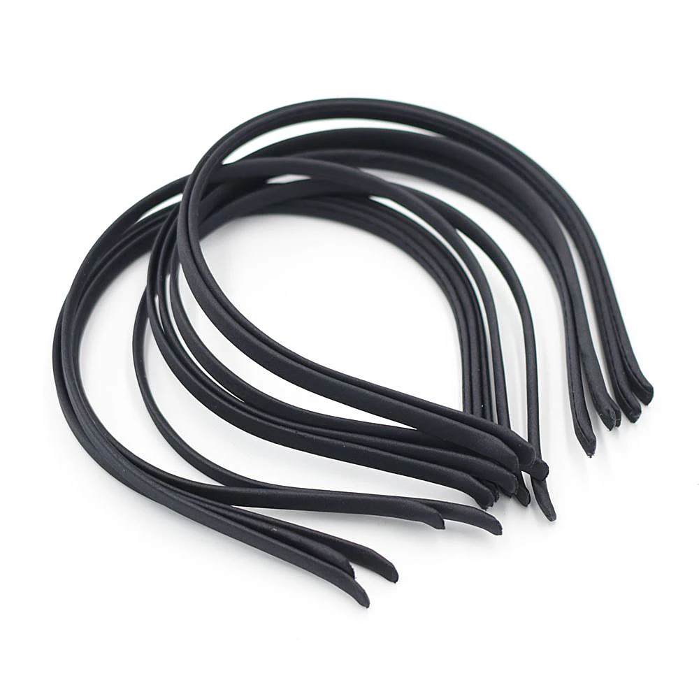 2pcs/5pcs/10pcs/7mm wide tooth hair band girl's metal wrapped cloth headband women's jewelry hair ornaments Diy tools black hair