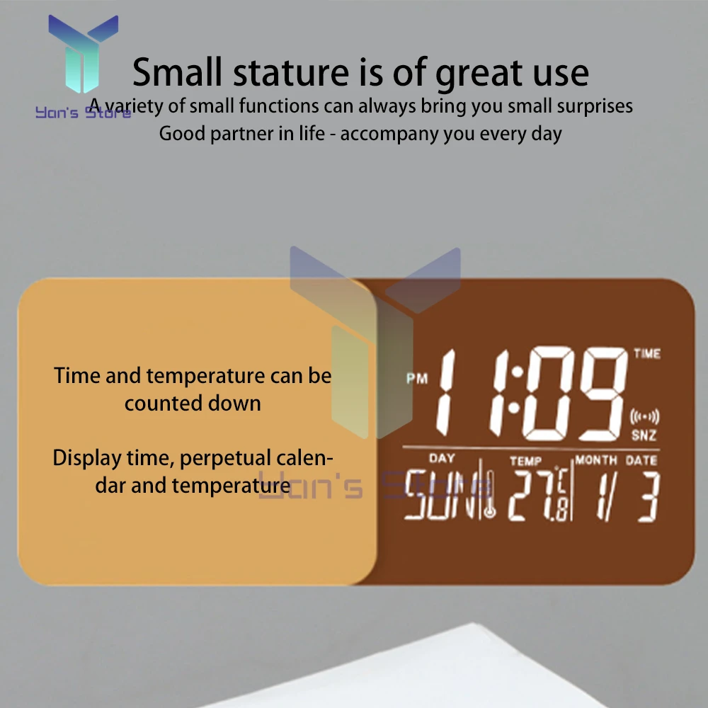 1 pz pieghevole LCD orologio da viaggio digitale termometro misuratore di umidità sveglia tavolo da scrivania stazione meteorologica sensore di