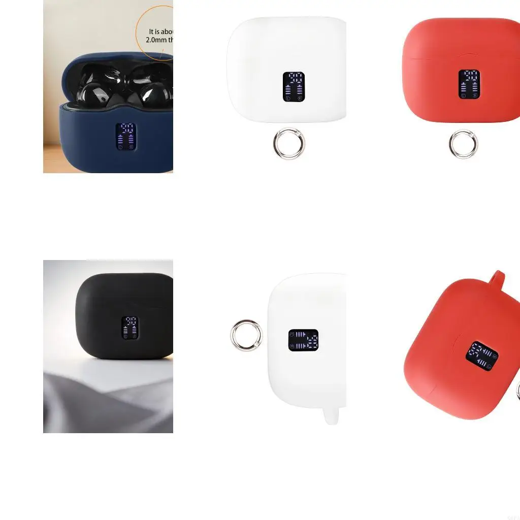 Q6PA Model-Specific Silicone Earbud Case ProtectorCover with Included Carabiner