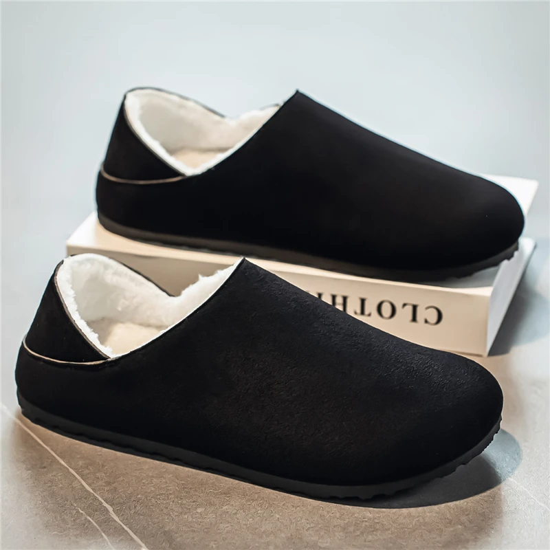 شباشب شتوية دافئة من الصوف، نعل متين مضاد للانزلاق، ملابس داخلية وخارجية، سهلة الارتداء، مريحة وخفيفة الوزن للمنزل