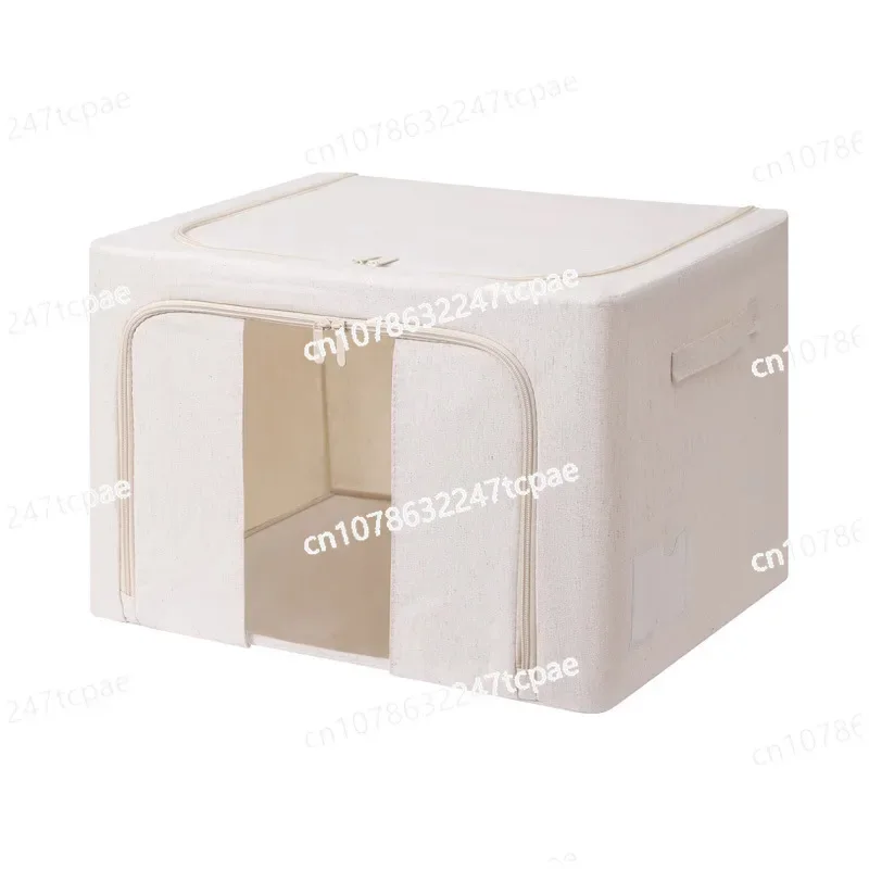 Cotton and linen storage box bold spray paint steel frame foldable household wardrobe quilt baina box