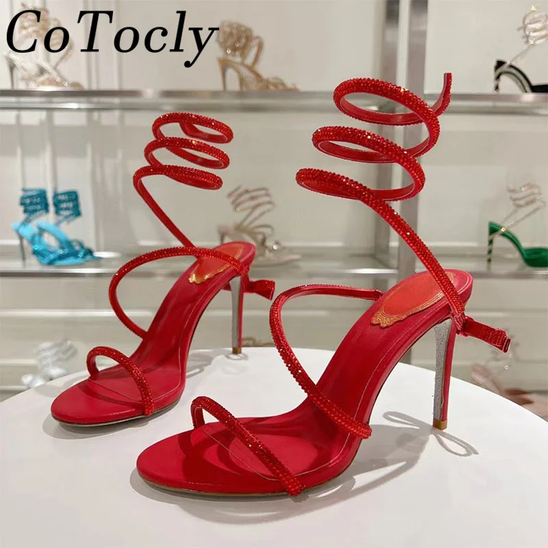 

Sexy High Heels Sandals Woman Crystal Butterfly-knot Ankle Strap Party Shoes Summer Stiletto Gladiator Sandals Women