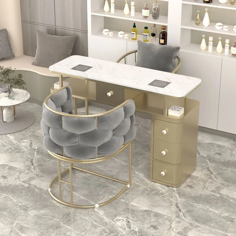 Salon Massage Furniture Pedicure Desk Matching Chairs Manicure Massage Nail Table with Chair