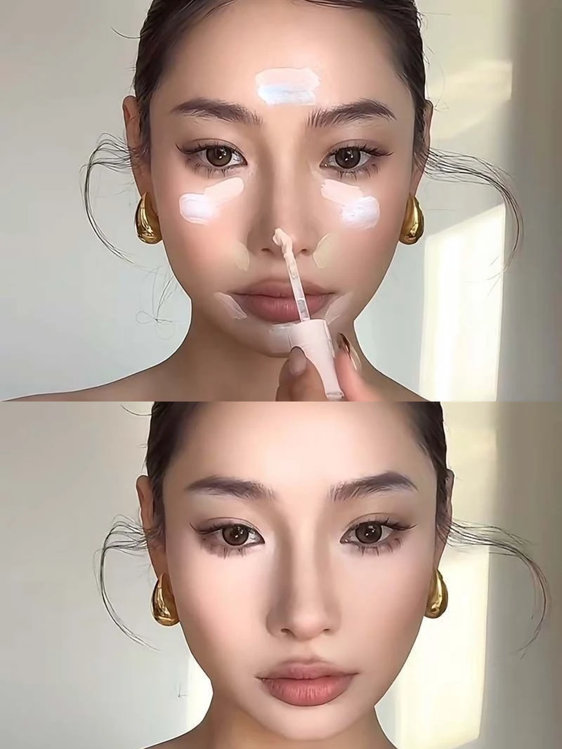 Flüssiger Aufhellender Hochglanz-Concealer-Stift Langanhaltend Feuchtigkeitsspendend Gesichtskonturierung Volle Abdeckung Fleckenkorrektur Hautton-Make-up – Detail 19